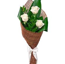 Букет 3 белые розы #REPLACE_PRED# Кубанской